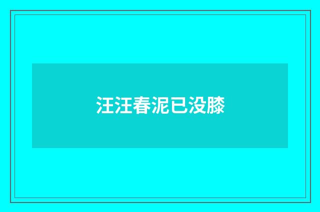 汪汪春泥已没膝
