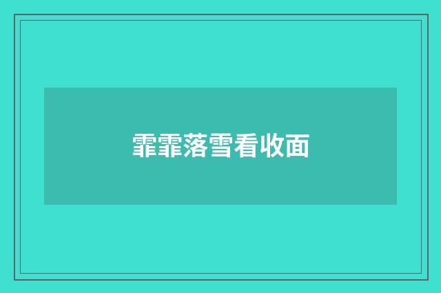 霏霏落雪看收面