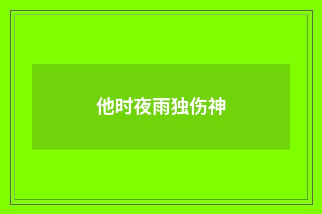 他时夜雨独伤神