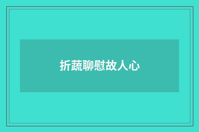 折蔬聊慰故人心