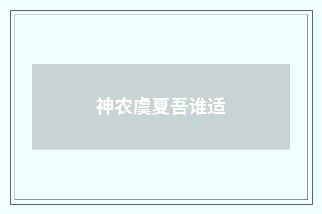 神农虞夏吾谁适