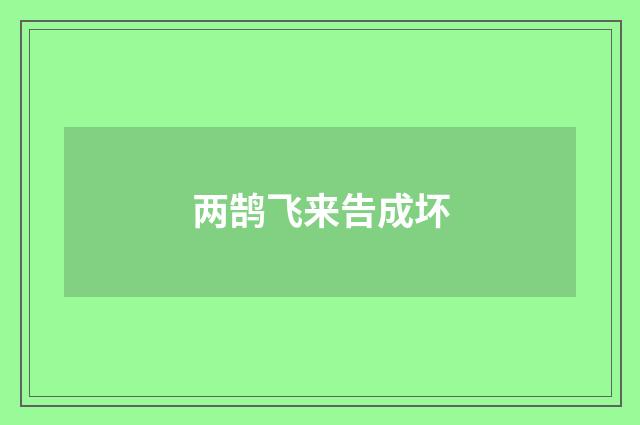 两鹄飞来告成坏