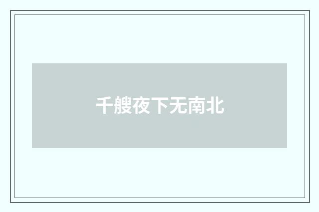 千艘夜下无南北