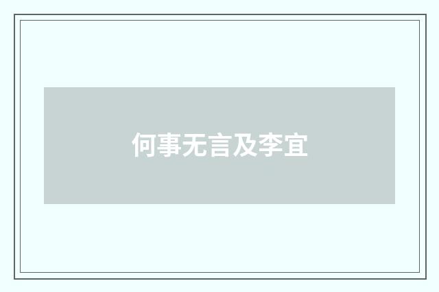 何事无言及李宜