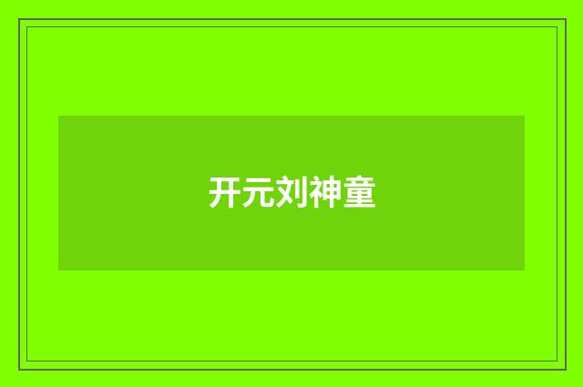 开元刘神童
