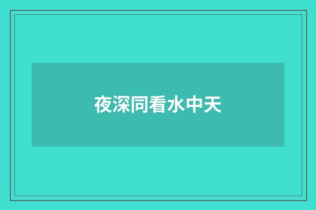 夜深同看水中天