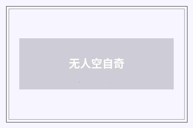 无人空自奇