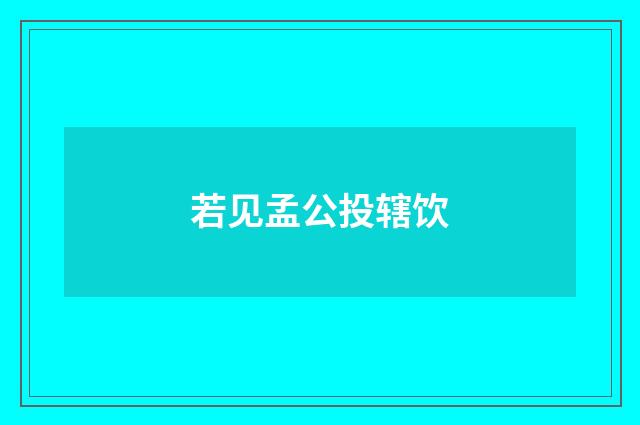 若见孟公投辖饮