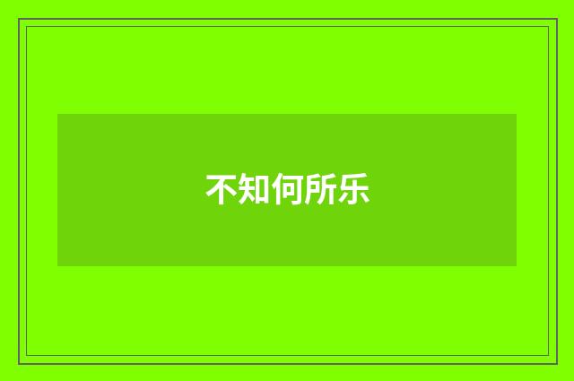 不知何所乐