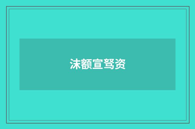 沫额宣驽资
