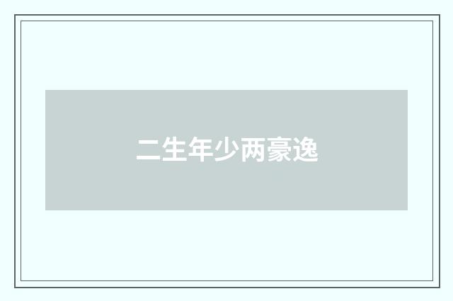 二生年少两豪逸