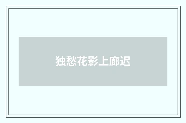 独愁花影上廊迟