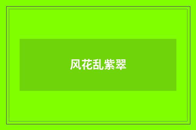 风花乱紫翠