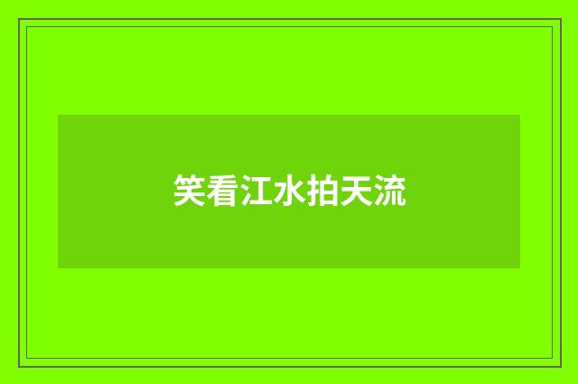 笑看江水拍天流