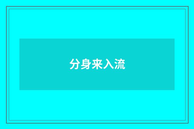 分身来入流