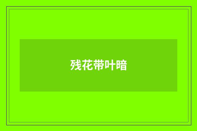 残花带叶暗