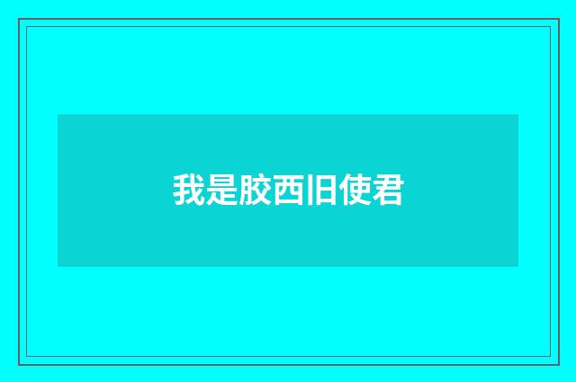 我是胶西旧使君