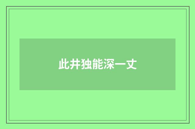 此井独能深一丈