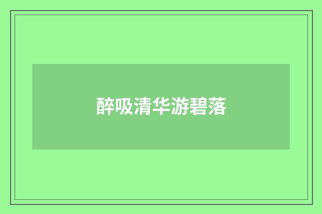 醉吸清华游碧落