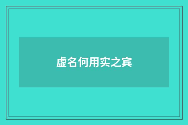 虚名何用实之宾
