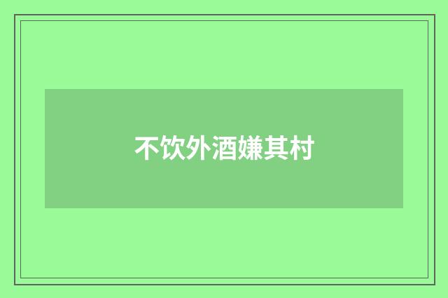 不饮外酒嫌其村