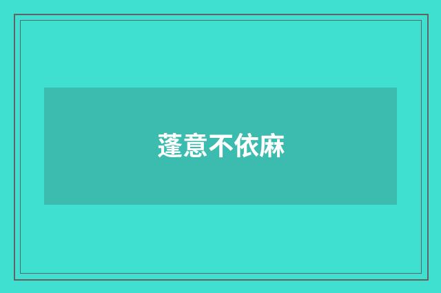 蓬意不依麻