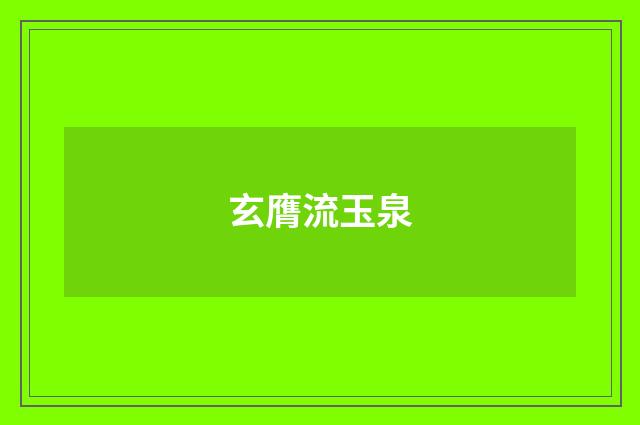 玄膺流玉泉
