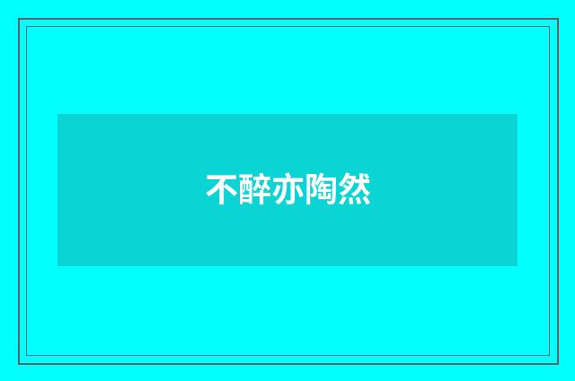 不醉亦陶然