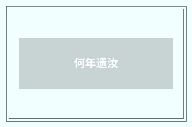 何年遗汝