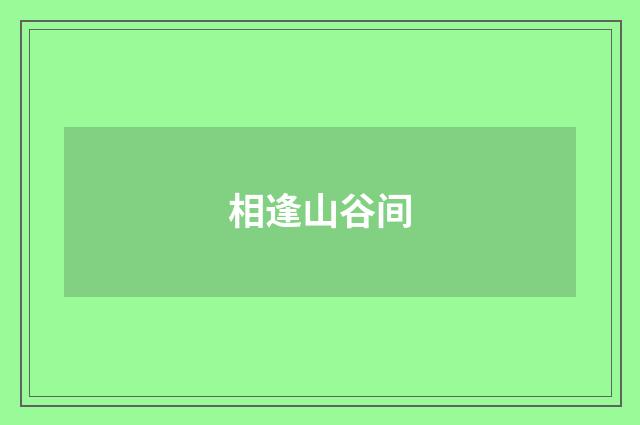 相逢山谷间