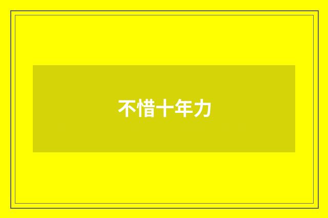 不惜十年力