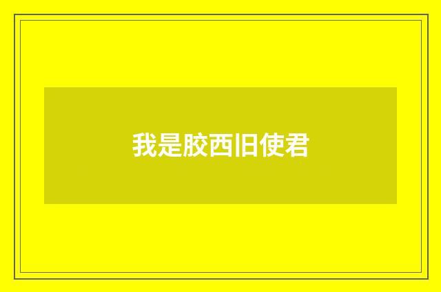 我是胶西旧使君