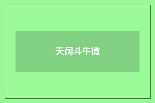 天阔斗牛微