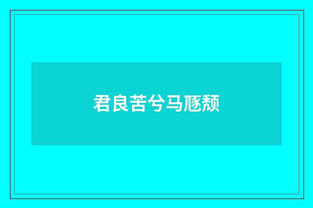 君良苦兮马豗颓