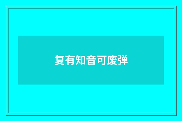 复有知音可废弹