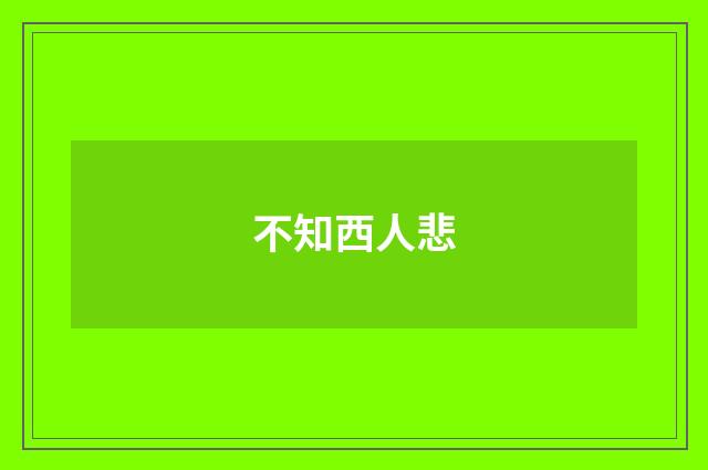 不知西人悲