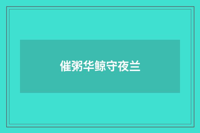 催粥华鲸守夜兰
