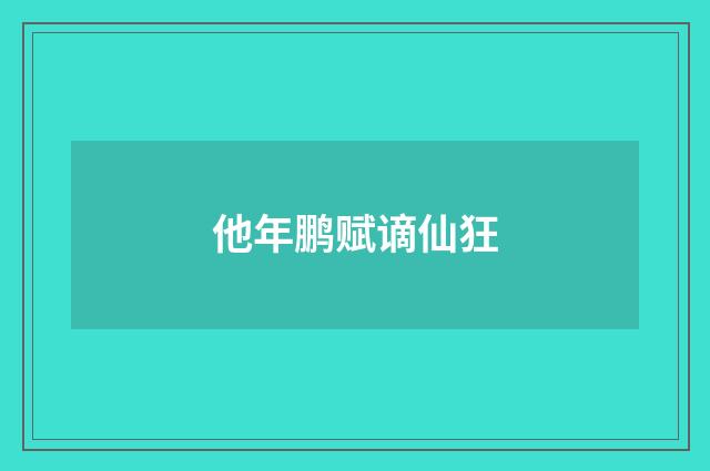 他年鹏赋谪仙狂