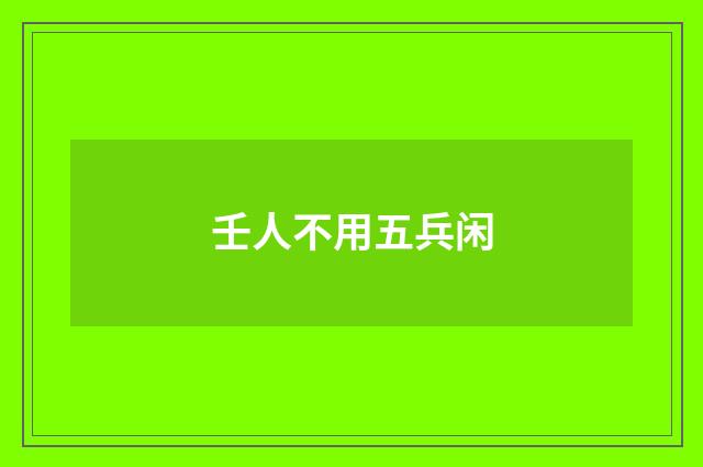 壬人不用五兵闲