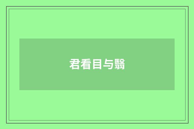 君看目与翳
