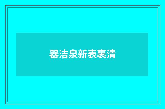 器洁泉新表裹清
