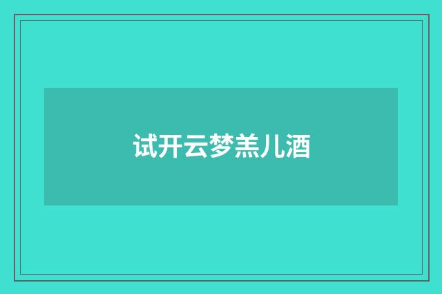 试开云梦羔儿酒