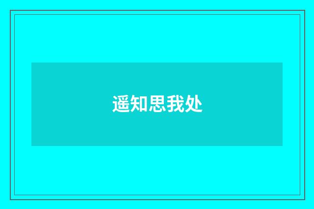 遥知思我处
