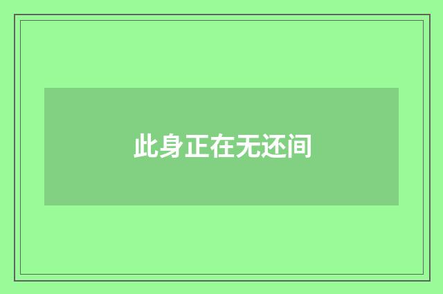 此身正在无还间