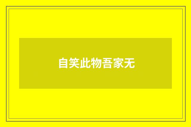 自笑此物吾家无
