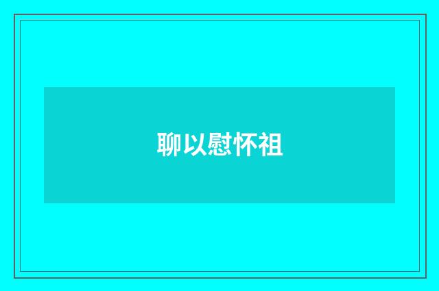 聊以慰怀祖