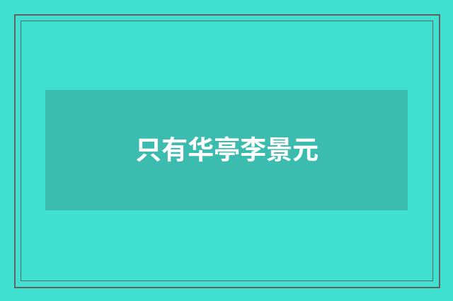 只有华亭李景元