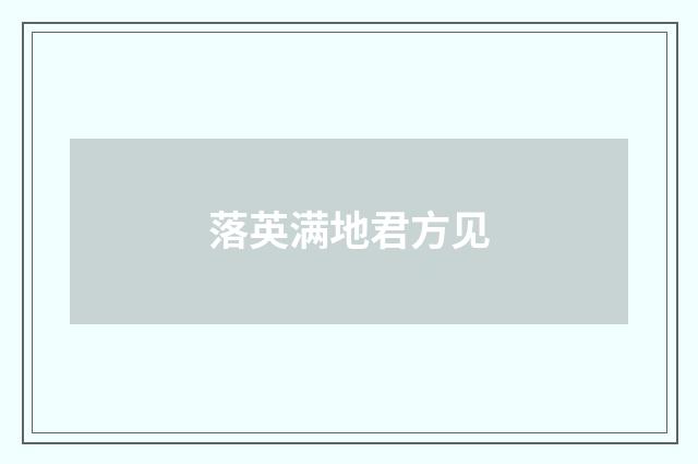 落英满地君方见