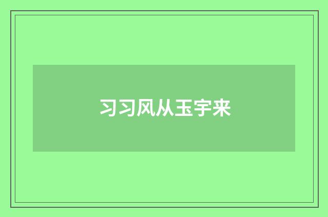 习习风从玉宇来