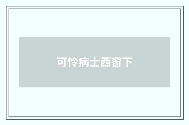 可怜病士西窗下